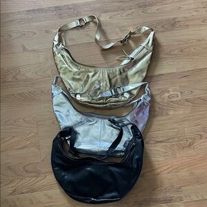 Free People Gold, Silver, and Black Hobo Bags
